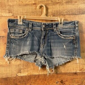 Silver cut off jean Shorts